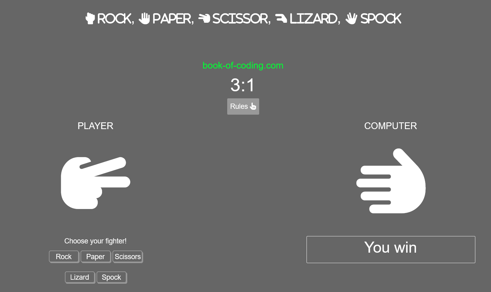 Rock, Paper, Scissors, Lizard, Spock Preview